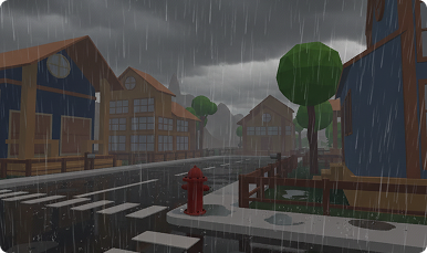 map avec de la pluie